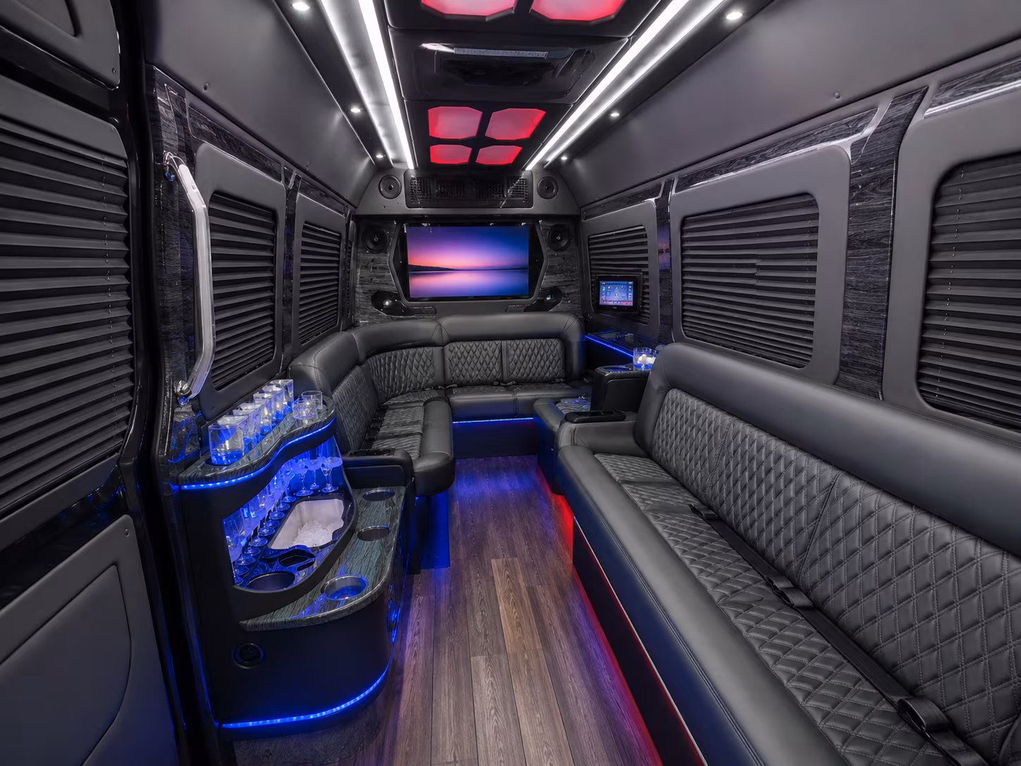 gilroy 25 passenger party bus inside