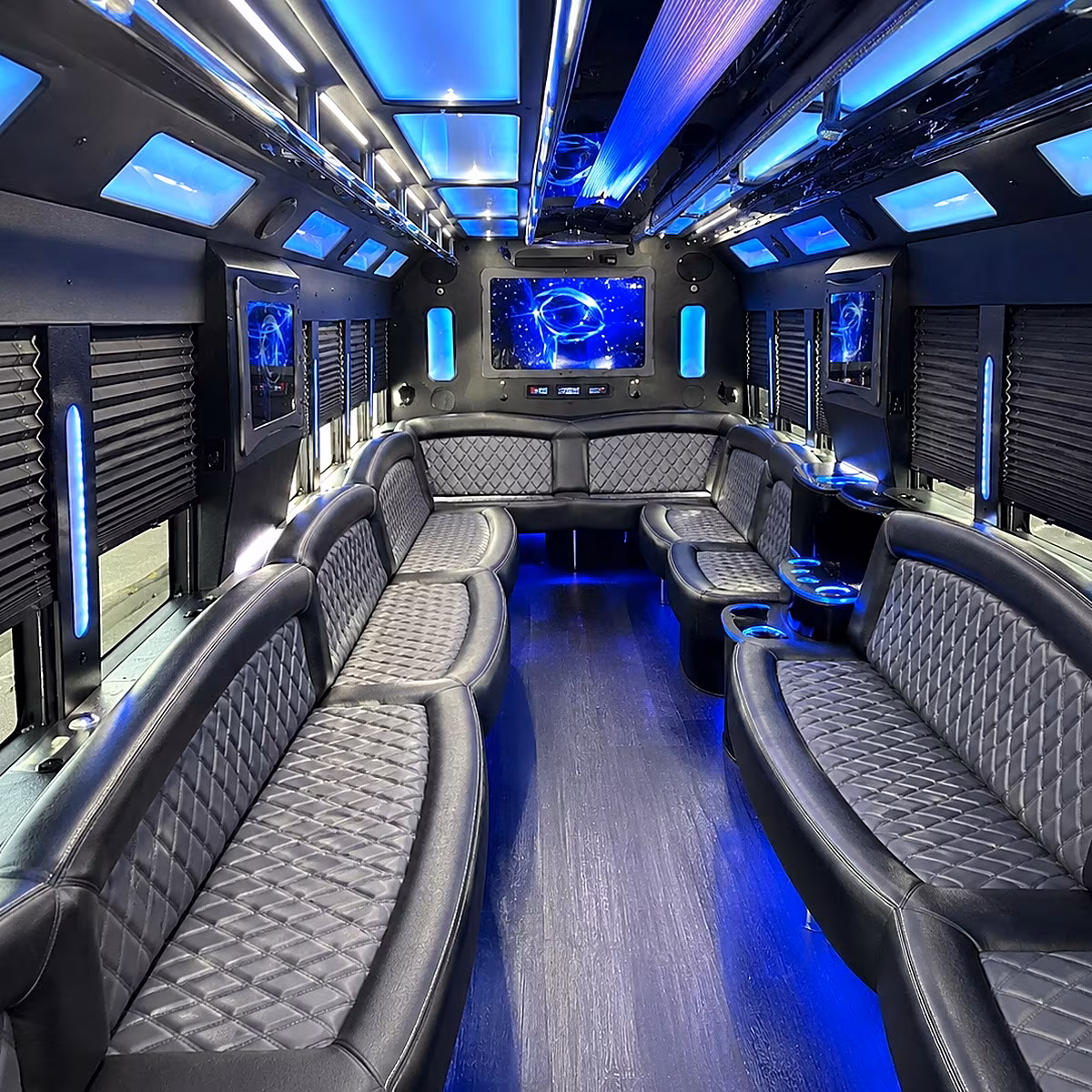 gilroy 50 passenger party bus interior