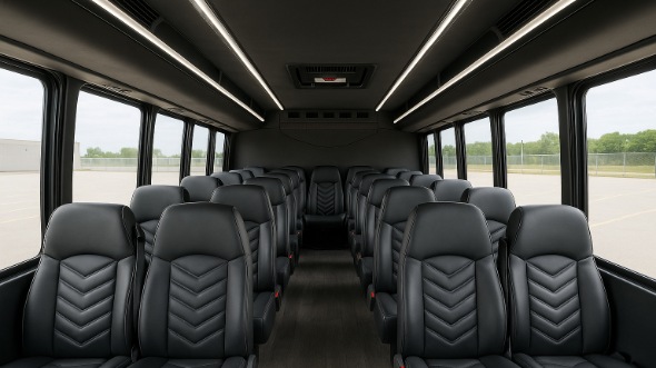 Interior of Charter Bus Company Gilroy's 15 Passenger Minibus in Gilroy