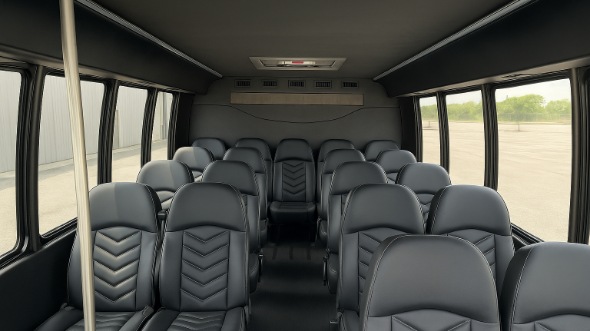 Interior of Charter Bus Company Gilroy's 18 Passenger Minibus in Gilroy