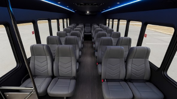 Interior of Charter Bus Company Gilroy's 25 Passenger Mini bus in Gilroy
