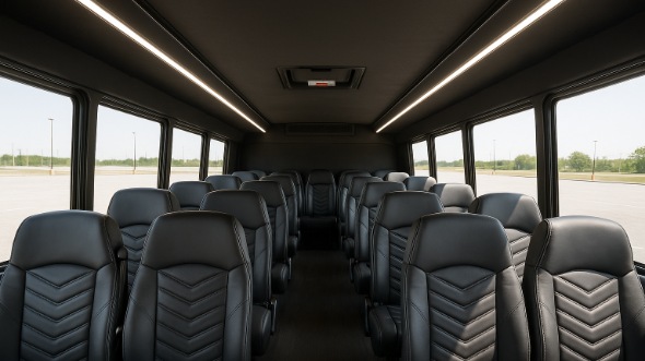 Interior of Charter Bus Company Gilroy's 28 Passenger Mini bus in Gilroy