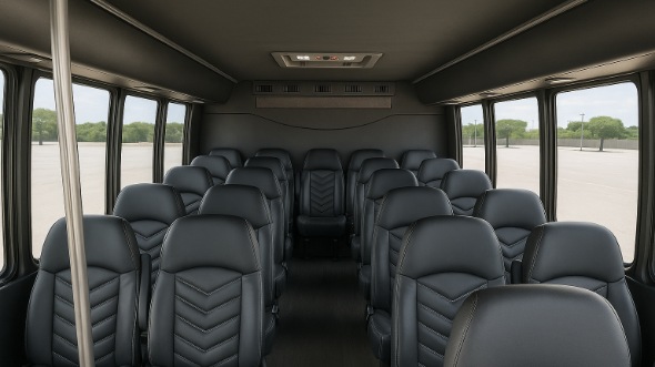 Interior of Charter Bus Company Gilroy's 30 Passenger Minibus in Gilroy