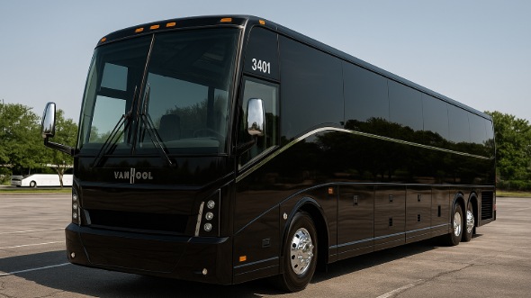 Exterior of Charter Bus Company Gilroy's 54 Passenger Charter Bus in Gilroy