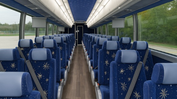 Interior of Charter Bus Company Gilroy's 54 Passenger Charter Bus in Gilroy