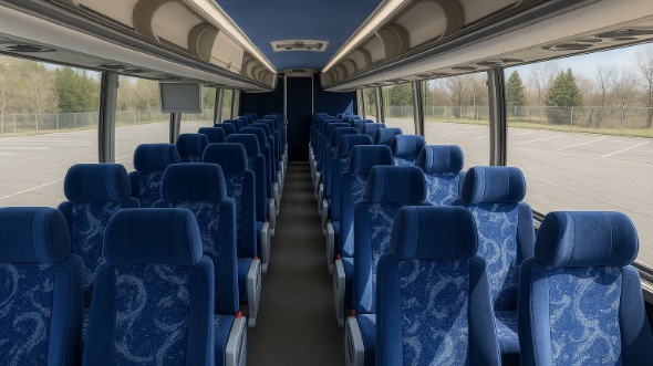 Interior of Charter Bus Company Gilroy's 56 Passenger Charter Bus in Gilroy