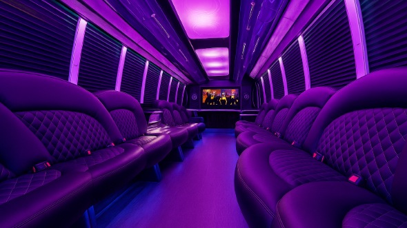Interior of Charter Bus Company Gilroy's Party Bus in Gilroy