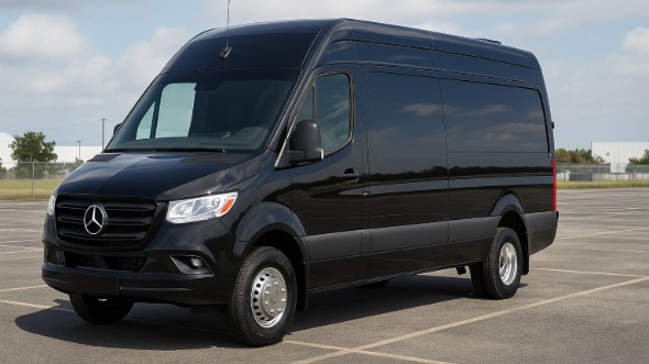 Exterior of Charter Bus Company Gilroy's Sprinter Limo in Gilroy